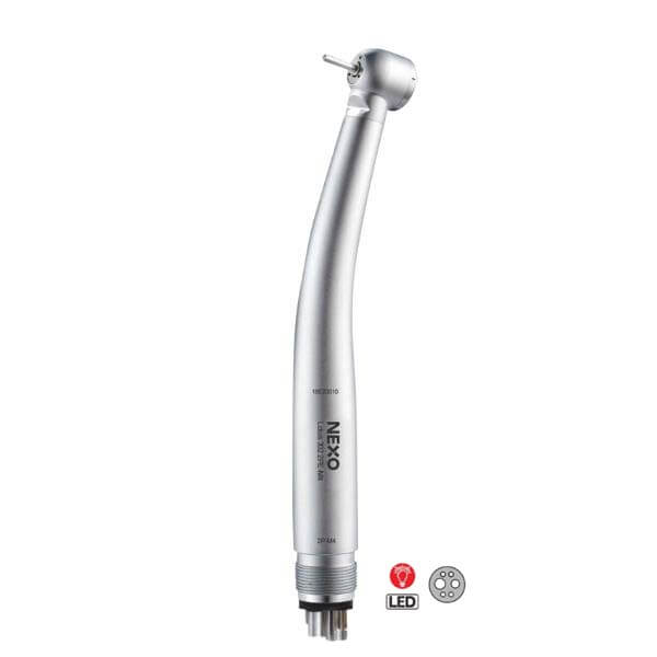 Turbina dental Lotus 302 2PE-M4 NEXO con luz LED y conexión Midwest M4, vista frontal