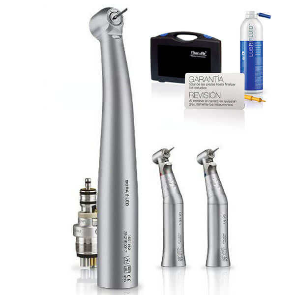 Kit estudiantes UCM Classic: 2 Contra ángulos + Turbina Bora 2 Led + Acoplamiento - Contra ángulos con luz Img: 202409071