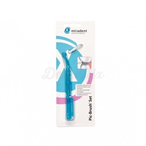 Pic-Brush®: Cepillos Interdentales con soporte y repuestos - Soporte azul transparente + cepillo Img: 202008011
