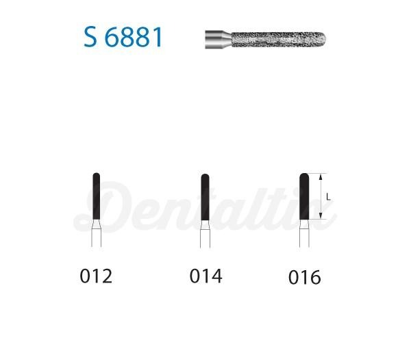 Fresa S6881.314. Diamante Cilindrica Redondeada FG (5 uds) - Nº012 Img: 202203051