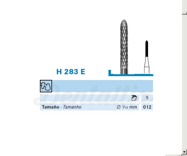 Fresa H283E de Carburo de Tungsteno para PM con Forma de Torpedo (5 uds) Img: 202606271