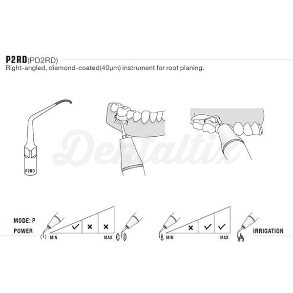 Punta ultrasonidos Woodpecker DTE PD2R compatible SATELEC, Perio (lado derecho) Img: 202201291