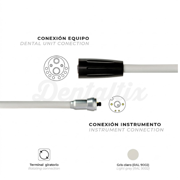 Manguera para Micromotor con Luz con Conector Planmeca de 101 cm Img: 202606271