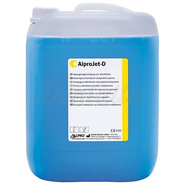 AlproJet-D: Desinfectante y Limpiador para Sistemas de Aspiración Dental - 1 litro Img: 202408101
