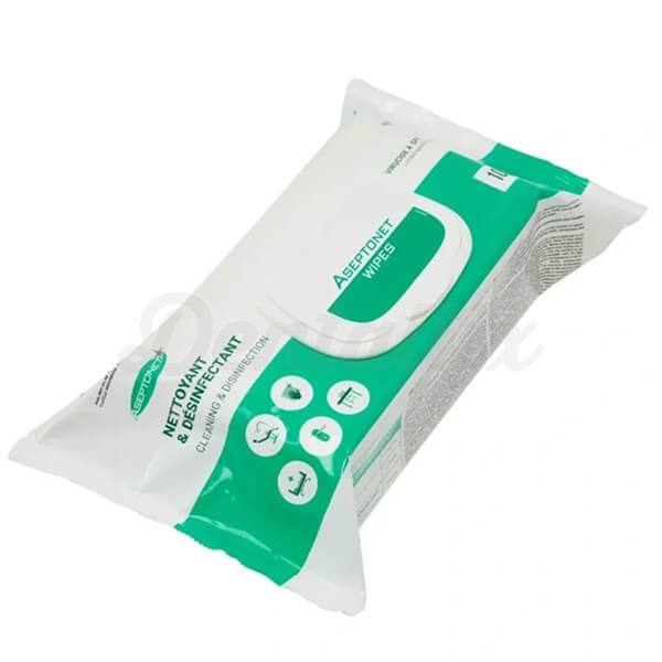 Aseptonet: Toallitas Desinfectantes de Superficies y Materiales (100 uds) - Pack Flow Img: 202504121