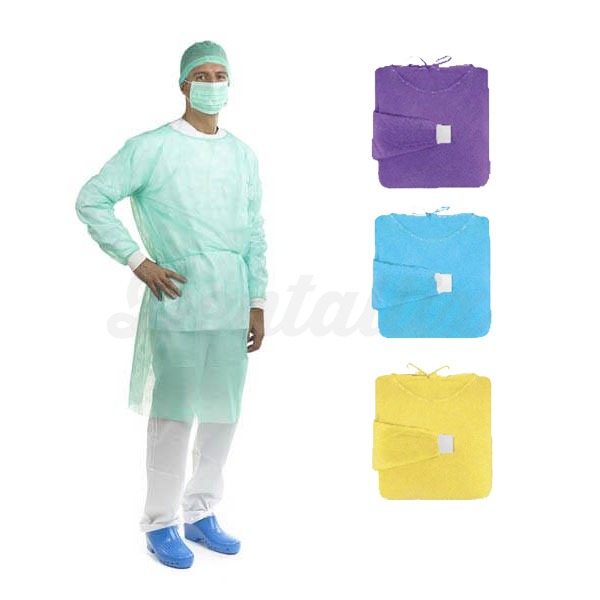 Bata Hidrorepelente No Estéril Verde de 120 x 140 cm (10 uds) - Azul Img: 202410261