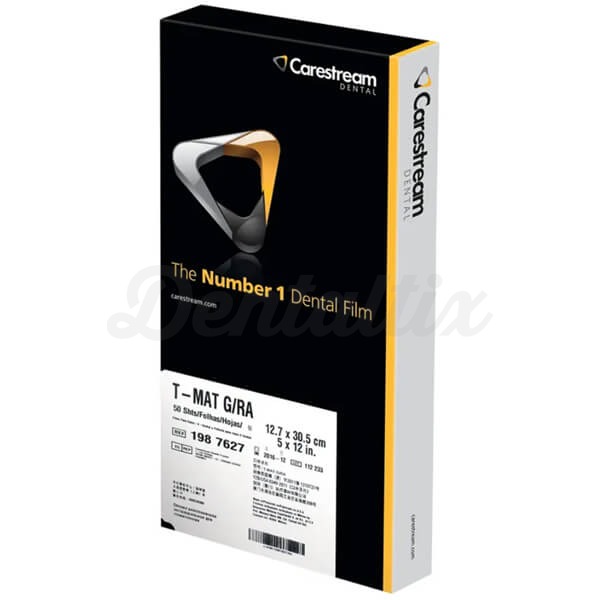 T-Mat G/RA - Película Radiografía Extraoral - 12.7 x 30.5 cm (50 uds) Img: 202502011