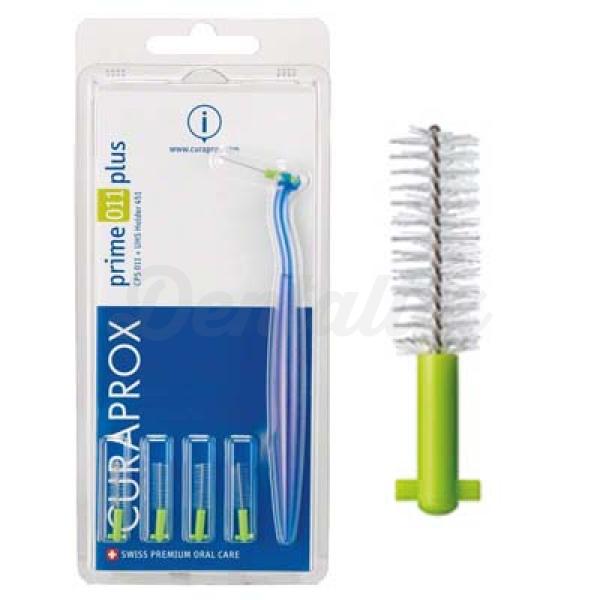 Curaprox CPS Set Prime Plus: Cepillos interdentales (5 uds + soporte)-Verde Ø 5.0 mm Img: 202006201