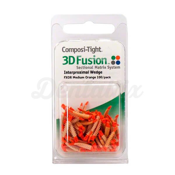 Composi-tight 3D Fusion: Cuñas de Plástico con Silicona Medianas Naranja (100 uds)