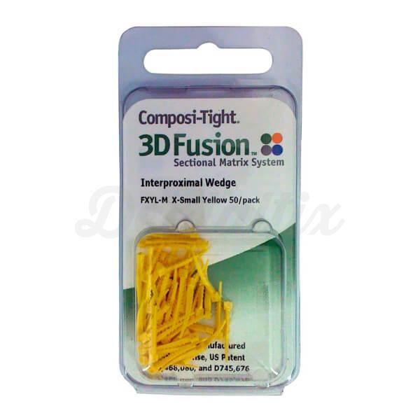 Composi-tight 3D Fusion: Cuñas de Plástico con Silicona Ultrafina Amarilla (50 uds)