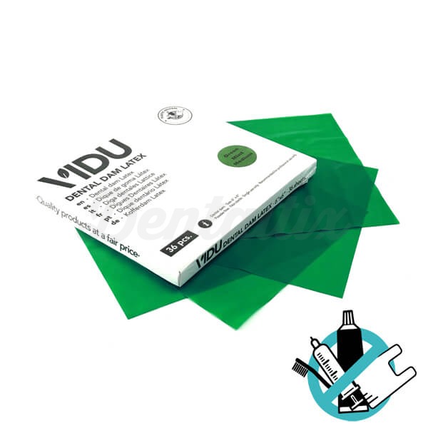 Diques de Goma sin Polvo Color Verde (36 uds) - Grueso  Img: 202403231