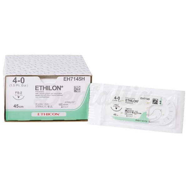 Ethilon: Sutura No Reabsorbible Monofilamento Negro (36 uds) - T: FS2 -C: 4/0 -L.H: 45 cm Img: 202408101