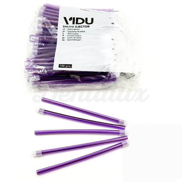 Eyectores de saliva desechables de colores (100 uds) - LILA Img: 202603141