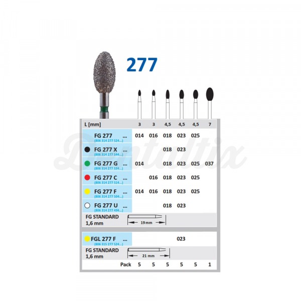 Fresa 379 de Diamante para FG Huevo (5 uds)  - T: 016 – G: Fino – L: 2.5 mm Img: 202505171