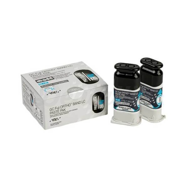 GC Fuji ORTHO, BAND LC, Paste Pak (Automix Compatible) Refill Package 2x 12.9g (7.2ml) Paste Pak Cartridge 1x mixing pad (N° 22) Img: 202306031