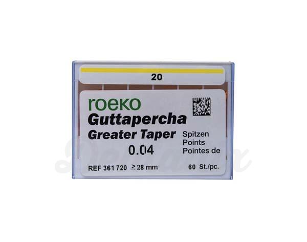 Greater Taper Conic 4: Puntas de Gutapercha (60 uds) 20