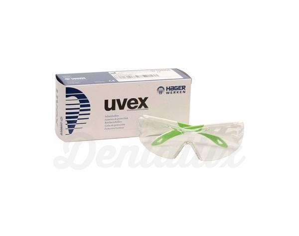 Hager iSpec Pure Fit: gafas de protección facial (varios colores)-Montura verde y blanca, lente transparente Img: 202006201