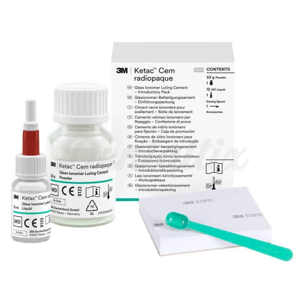 Ketac Cem: cemento de ionómero de vidrio (33 gr x 12 ml) - Kit ( 1 x 33 gr y 1 x 12 ml) Img: 202409071