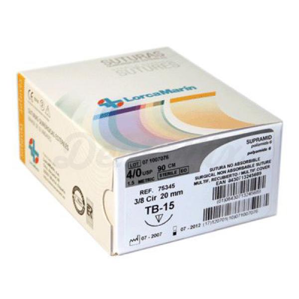 SUTURA NYLON MONOFILAMENTO AZUL  (TB-8 6/0 12u.) Img: 201807031