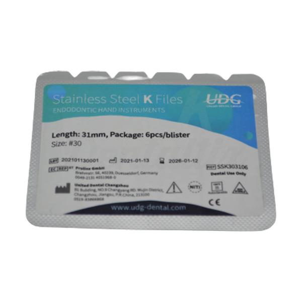 M3 K Files: Limas de Acero Inoxidable de 31 mm (6 uds) - Nº30