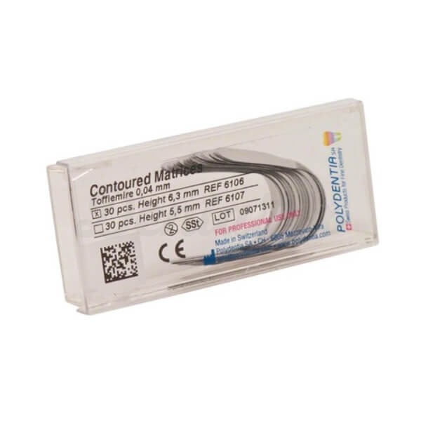 Matrices Tofflemire Metálicas - 0,04mm x 6.3 mm (30 uds) Img: 202308121