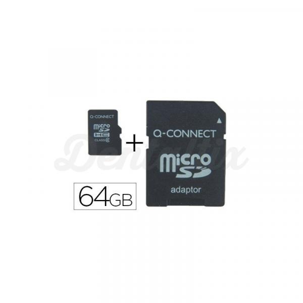 Memoria SD Micro Q-Connect Flash 64 GB Clase 10 con adaptador Img: 201807281