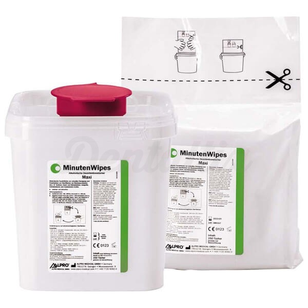 MinutenWipes Maxi: Toallitas Desinfectantes para Superficies Médicas - 4 x 250 uds Img: 202408101
