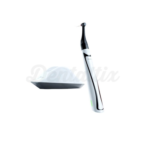 Motor de endodoncia Smart A Woodpecker blanco con base magnetica pedal inalambrico y contra angulo super mini 6:1