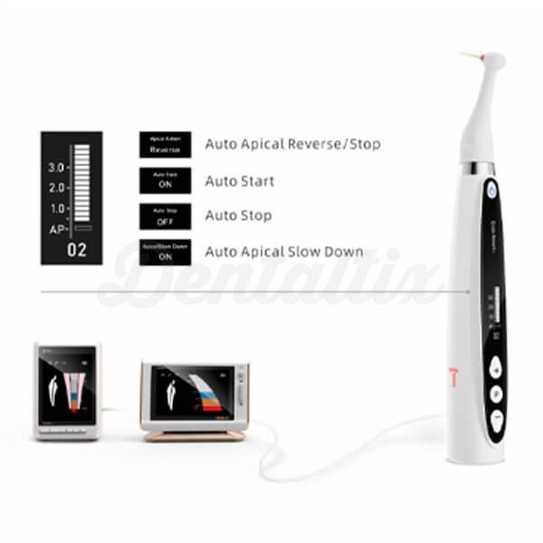 Pantalla del Endo Smart Plus Woodpecker mostrando modos rotatorio reciproco y ATR