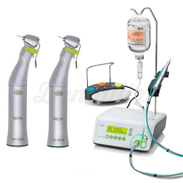 Kit motor implantes Implantmed Classic SI-923 (Micromotor + CA + Pedal S-N2) - Opción con 2 Contra-ángulos WS-75 LG (Luz LED Autogenerada) Img: 202506071