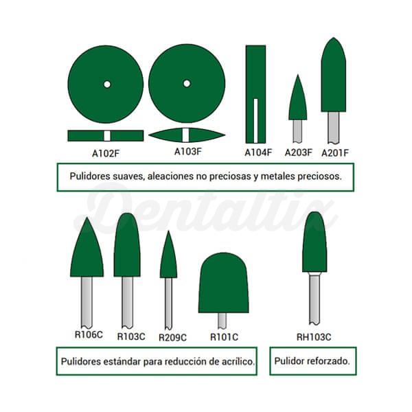 Pulidores Dentales para Acabados y Pulidos Suaves (10 uds) Img: 202402241