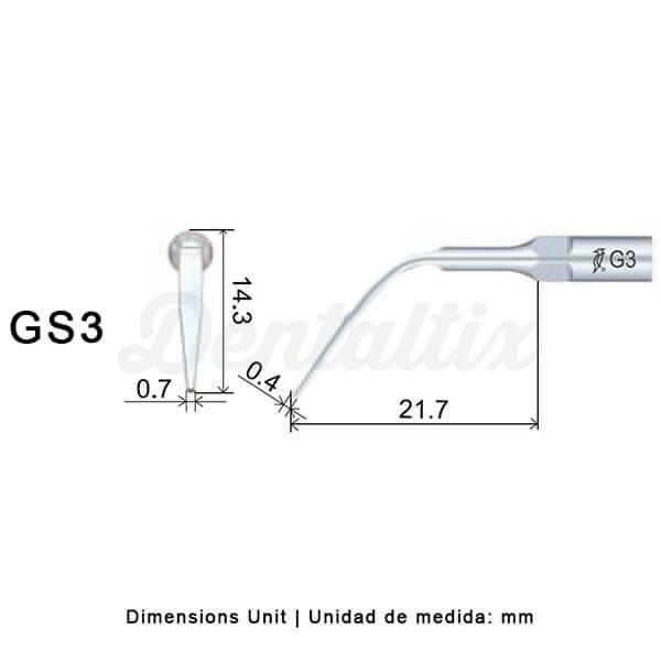 Punta ultrasonidos Woodpecker GS3 compatible Sirona, Profi Img: 202201291