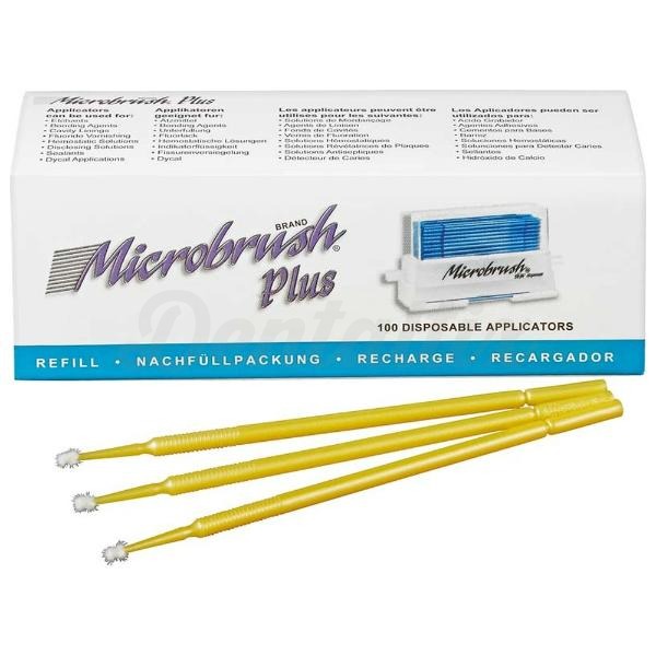 Microbrush Plus: Aplicadores Desechables Dispenser Refill - Fino (Amarillo) - 100 uds Img: 202408101