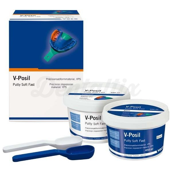 V-Posil Putty: Silicona A para Impresión Dental - 2 x 450 ml - D: Putty Soft - F: Rápido Img: 202408101