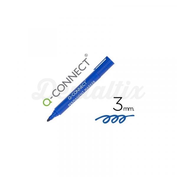 Rotulador Q-Connect punta de fibra permanente 3 mm azul Img: 201807281