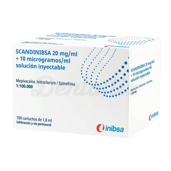 Scandinibsa 2% Forte: Anestesia Local a Base de Mepivacaína (100 Cartuchos de 1.8 ml) Img: 202604041