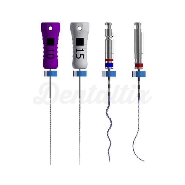 Secuencia XP-endo Shaper Plus 25 mm: 1x Lima K (ISO 10) + 1x Lima K (ISO 15) + 1x XP-endo Shaper (030/.04) + 1x XP-endo Finisher (025/.00) Blister de 4 unidades Img: 202210011