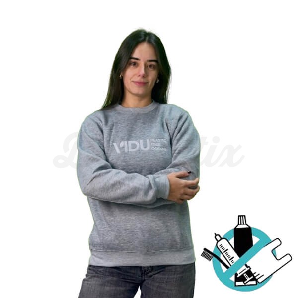 Sudadera Bordada de Vidu de Color Gris - S Img: 202501181