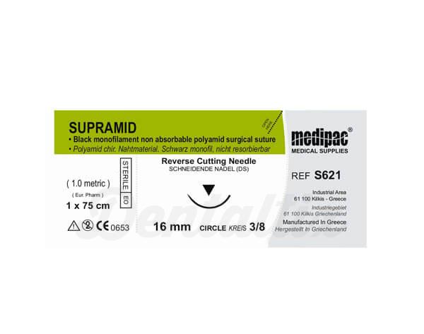 Suturas 3/8 circ de 75cm Supramid