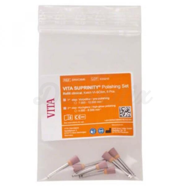 Vita Suprinity: Set de Pulidores de Cerámica de Silicato (6 uds) - Pulido previo: Rosa/forma de cáliz C6m