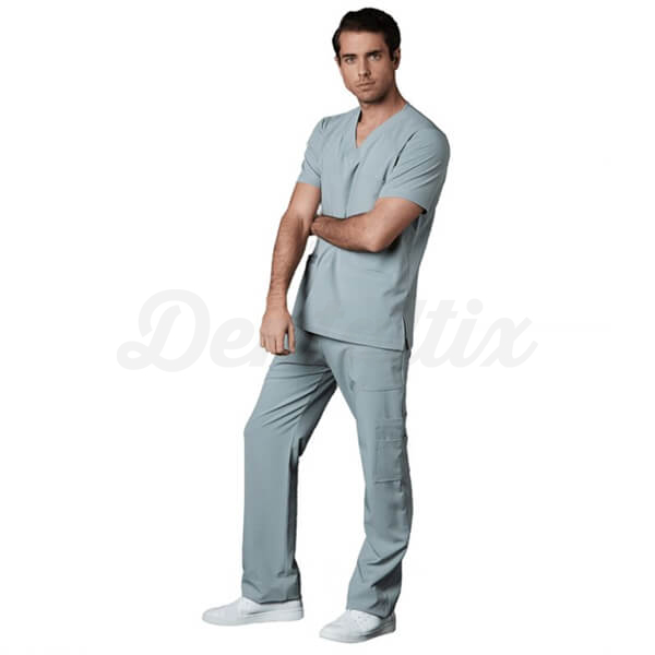 Pijama Sanitario Yale Square Antibacterial para Hombre - L - Plata Img: 202508161