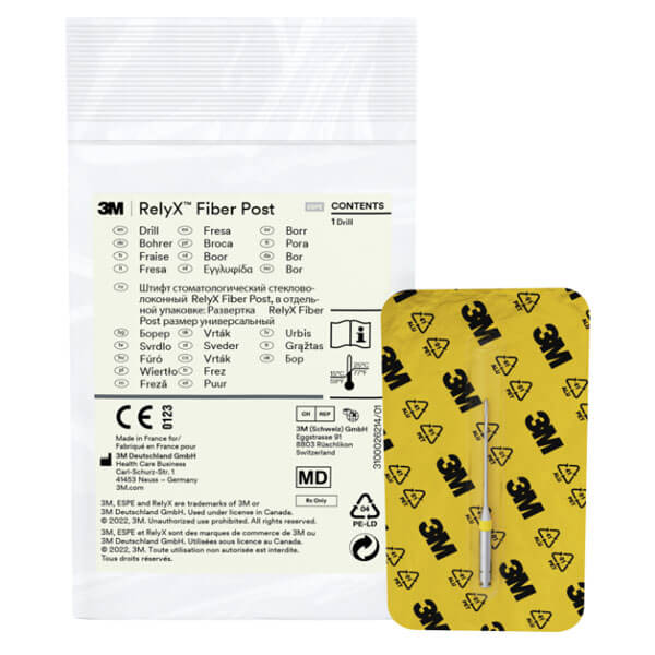 5x Fiberglass Dental Post Resin Kit With Drill – High Intensity Threaded, Yellow