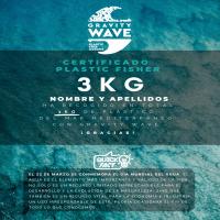 Certificado recogida de plastico del mar Mediterraneo de 3 kg