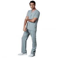 Pijama Sanitario Yale Square Antibacterial para Hombre - L - Plata Img: 202508161