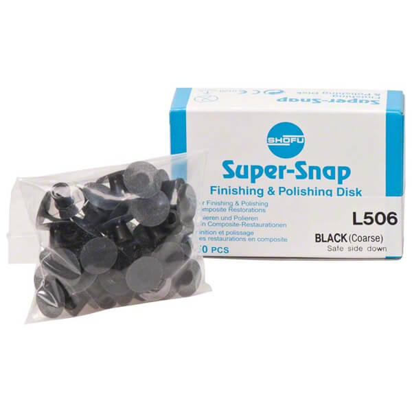 Discos De Pulido SUPER-SNAP Rojos Superfinos Shofu L521 - Paquete De 50 Unidades, Lado Seguro Abajo