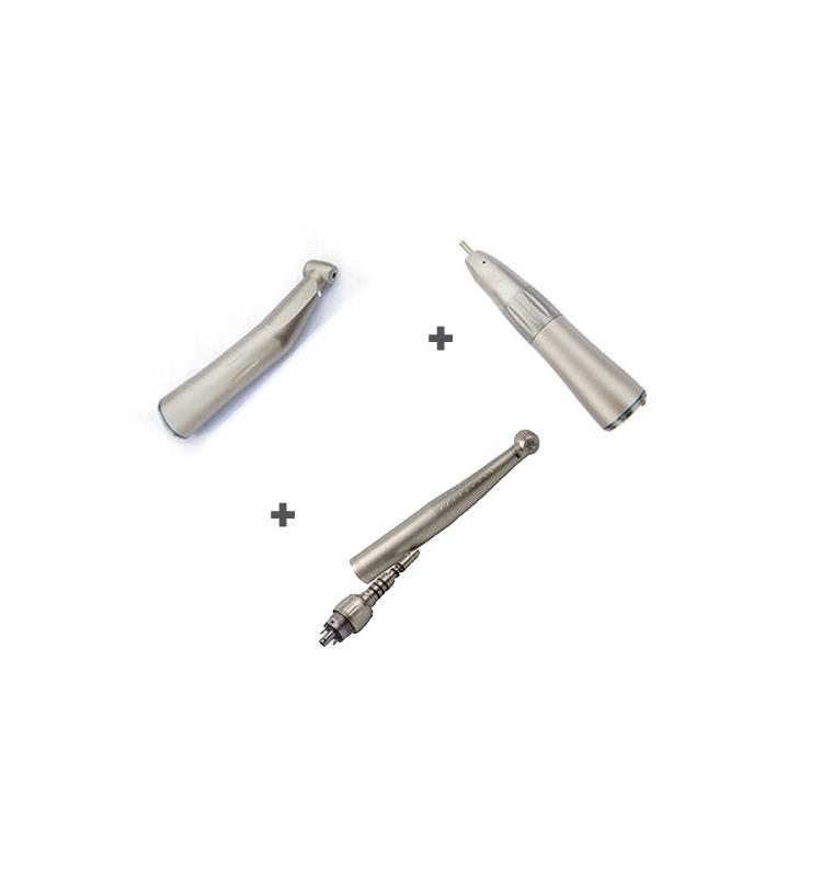 TURBINA + CONTRANGULO + PIEZA MANO RECTA CON LUZ EN TITANIO Img: 201901191