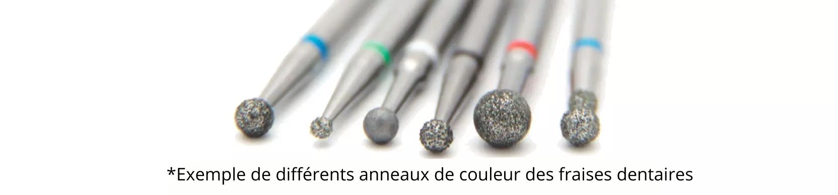Fraises dentaires distinction anneaux de couleur Différents anneaux de couleur
