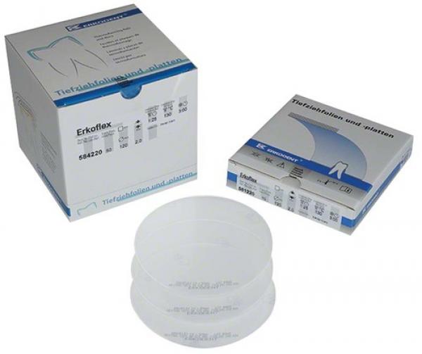 Erkoflex - Plaques thermoplastiques transparentes  - 50 plaques, Ø 120 mm, épaisseur 3 mm Img: 202008291