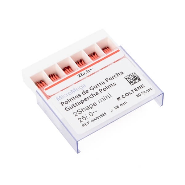 2Shape Mini : Pointes de Guttapercha (60 pcs.) - 25/06 SB Img: 202306031