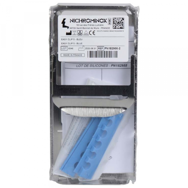 Easy-Clip : Plateau avec insert en silicone pour instruments - Bleu (5 instruments) Img: 202411301